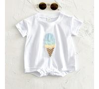 TEMU Body Triangular de Algodón Puro y con Parche de Helado Lindo para Niños, Ideal para el Verano. No zapatos, sombreros, gafas u otros accesorios, para Exteriores