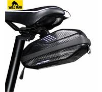 TEMU Bolsa de asiento de bicicleta reflectante WILD MAN EVA, correa desmontable, pannier trasero impermeable, capacidad de 0,8L, paquete de luz trasera de bicicleta de carretera MTB