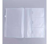 TEMU Bolsa de cremallera de PVC para Midori Notebook Journal Planner Accesorio Porta tarjetas Almacenamiento Estándar/Bolsillo/Pasaporte
