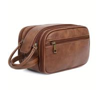 TEMU Bolsa de de viaje grande para hombres - Organizador con kit de afeitar, cosméticos y almacenamiento de maquillaje, bolsa de baño con cremallera y lanyard, organizadores y almacenamiento de baño