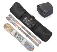 TEMU Bolsa de esquí con relleno y ruedas, bolsa de snowboard con compartimentos separados para , botas y ropa, con correas de mochila, que mide 170 cm