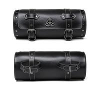 TEMU Bolsa de Forquilla para Motocicleta en Cuero PU con Correas Ajustables y de Calavera - Bolsa de Herramientas para Almacenamiento delantera de Cruceiro , Diseño Lavable con