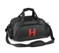 TEMU Bolsa de gimnasio de gran capacidad de tela Oxford con para portátil - Bolsa de viaje duradera, multi-cámara con organizador de tirantes para hombres y mujeres, negro, bolsa de viaje