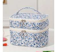 TEMU Bolsa de Maquillaje Textil Diseño Único y , Gran Capacidad con Estampado Floral, Organizador de para Viajes al y Práctico