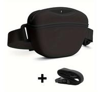 TEMU Bolsa de para perros con cierre magnético duradero y mejorado, con clicker, bolsa de aperitivos de silicona anti-deriva con cinturón para entrenamiento y , capacidad de 1,67 tazas, color negro.