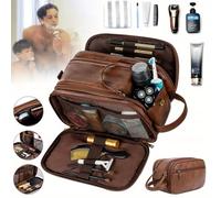 TEMU Bolsa de para viajes para hombres, gran bolsa de para afeitar, kit Dopp para baño, maquillaje, estuche cosmético para organizador de artículos de