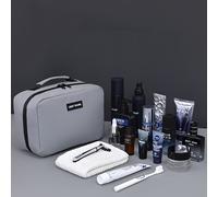 TEMU Bolsa de tocador de viaje para hombres de la serie Elite, organizador de maquillaje portátil de poliéster con separación húmeda y , de almacenamiento de cosméticos sin , regalo para papá en .