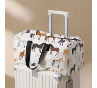TEMU Bolsa de Viaje de Gran Capacidad con Estampado de Caballo Colorido - Organizador Versátil para Gimnasio, Yoga y Fin de