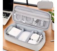 TEMU Bolsa de viaje portátil para cargador, cables y fuente externa con compartimento para disco duro - 1