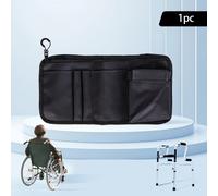 TEMU Bolsa para silla de ruedas Accesorios para sillas de ruedas Portavasos Bolsas para colgar en el reposabrazos de los adultos Bolsillo para teléfono Organizador de sillas de ruedas para mayores