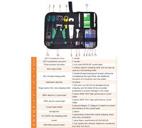TEMU Bolsa portátil profesional para cableado y kit de clips para pinzas de crimpado de probador LAN RJ45, que herramientas para , Cat5E y Cat6.