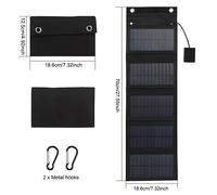 TEMU Bolsa solar plegable de 50W, cargador solar portátil USB de 5V para teléfonos móviles de exterior, panel de carga de monocristalino