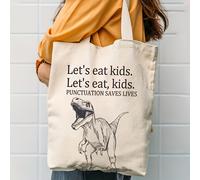 TEMU Bolsa Tote con Temática de Dinosaurio Hambriento - Paquete de 1, Bolsa de Compras Reutilizable, Regalo para y Celebraciones de