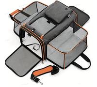 TEMU Bolsa Transportadora Para Perros, Cachorros Y Gatos, Plegable, De Viaje, Aprobada Por Aerolínea, Mochila De Mascotas Expandible De Dos Lados