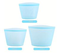 TEMU Bolsas de Almacenamiento de Silicona Reutilizables para Comida - Herméticas y para Nevera y Congelador | 500ml, 1000ml, 1600ml | Ideales para Bocadillos,