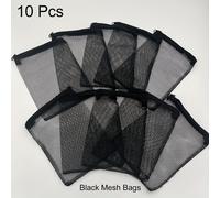 TEMU Bolsas de malla de nailon de 10 unidades con cremallera, material PA de calidad, negro, para anillos de filtro de de peces, Bio-Bolas, activado - Sin carga