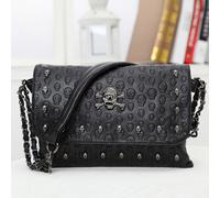 TEMU Bolso Bandolera Cuadrado Pequeño de Estilo Punk Gótico con Calavera y Remaches - Bolso de con de Cadena, Cierre de Clip, Estilo Rockero para Uso Diario o Accesorio