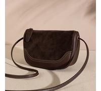 TEMU Bolso bandolera de moda con forma de concha, de cuero de gamuza, estilo vintage