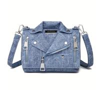 TEMU Bolso bandolera de moto de moda, diseñado creativamente con una solapa , un bolso de para mujer que se puede llevar cruzado, con una correa ajustable, para citas y para ir al trabajo