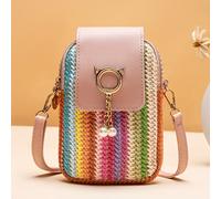 TEMU Bolso Cruzado para Mujer con Colgante de Cabeza de Gato y , Tela , Correa Extraíble y Cierre de Cremallera - Porta Smartphone Casual para , Uso Diario y