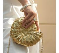 TEMU Bolso de Bandolera Elegante para Mujer de Concha - Color Sólido con Cierre de Ic, Clutch de Cena para , Fiestas, Banquetes y Uso Diario - Versátil para Vestidos y Fiestas