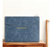 TEMU Bolso de documentos elegante y multifuncional para negocios, personalizable con , antiarrugas, múltiples compartimentos, para contratos e facturas A4, portátil, unisex