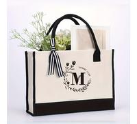 TEMU Bolso de lona con , bolso tote patchwork para hombres y mujeres, bolsa de compras de , bolso de playa