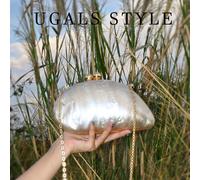 TEMU Bolso de Lujo para Mujer con Cierre de Concha - Elegante Bolso de de Concha Ideal para , Fiestas, Vestidos - Bolso de Banquete de Boda con Broche