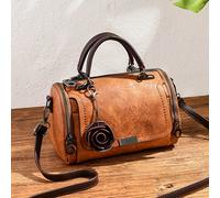 TEMU Bolso de Lujo Vintage para Mujer - Elegante Bolso Marrón con Correa Cruzada Ajustable, Decoración Floral y Detalles Metálicos, Versátil para Uso Diario