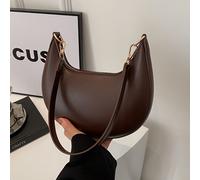 TEMU Bolso de Luna de Lujo para Mujer - Elegante Bolso de Marrón con Herrajes en Tono Dorado, Cierre Magnético, Forro de Poliéster, para Ocasiones Casuales o Formales