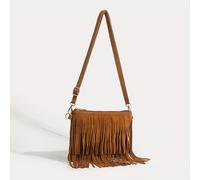 TEMU Bolso de Mujer para Otoño e Invierno, Bolso Pequeño de Cuero Sintético con Borlas, Bandolera Cuadrada, Bolso para Teléfono, Ideal para el Trabajo, Compras, Viajes y Vacaciones