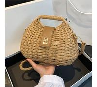 TEMU Bolso de Paja Cruzado para Mujer, Bolso Tejido de Concha, Tote de Vacaciones en , Bolso Versátil para la Costa, Clutch Pequeño para Salidas, Bolso Tejido Japonés para Mujeres