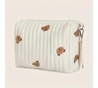 TEMU Bolso de Pañales Estilo Coreano, Organizador Portátil con Cremallera y Bordado para Toallitas Reutilizables - de Almacenamiento para Cochecito con Esenciales