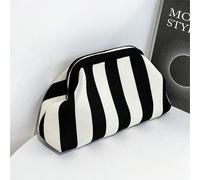 TEMU Bolso de Punto para Mujer, Estuche de Maquillaje a Rayas Versátil con Diseño y Estilo de /Bolso de