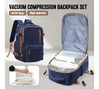 TEMU Bolso de Viaje para Vuelos 40*25*20, Mochila Multifuncional para Mujeres con Bolsas de Compresión al Vacío y Bomba, Organizador Ahorrador de , 50% Más Almacenamiento, para Viajes Familiares