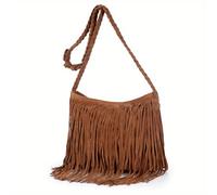TEMU bolso de Vintage Retro para Mujer con y Correa Trenzada & Cierre de Cremallera - Bolso Bandolera de Poliéster en Color / para Ocasiones Casuales y Formales