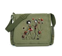 TEMU Bolso mensajero de gran capacidad, estampado de pareja , bolso de cruzado con cierre de plegado vintage, adecuado para varios , elección para compras, viajes y , regalo ideal.