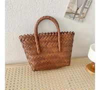 TEMU Bolso Mini Tejido Retro para Mujer & Cesta de Flores - Plástico Ideal para Viajes, Playa, Uso Diario, Bolso , Mini Cesta para Frutas, Libros - Diseño Lavable a