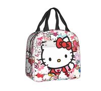 TEMU Bolso Tote Autorizado de Sanrio Hello Kitty, Lindo Accesorio Decorativo de Gato Kitty Anime, para Guardar Fiambreras, Viajes, Picnics y Regalos. (No para )