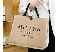 TEMU Bolso Tote con Estampado de Milán - Espacioso y Duradero, con Bolsillo Interior, para Viajar, Comprar y Regalar