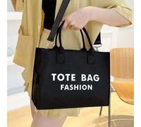 TEMU Bolso tote de fieltro negro para mujer, una pieza, un bolso sólido y fácil de usar al , como bolso de mensajero o de . opción duradera y elegante para ir al trabajo, hacer , ir a o citas.