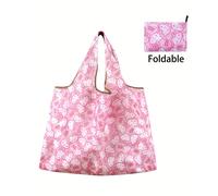 TEMU Bolso Tote de Gran Capacidad de Sanrio Hello Kitty - Tela Oxford Duradera, Plegable y Portátil con Diseño de Rosas y Doradas, de Almacenamiento de Calidad