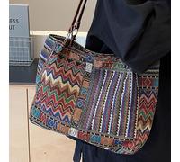 TEMU Bolso Tote de Gran Capacidad para Mujer - Espacioso y Colorido con Cierre de Broche, Elegante Bolso de para Viajes