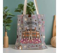 TEMU Bolso Tote de Lona con Estampado Temático de | Bolso de Compras Reutilizable para Mujer, Bolso de Espacioso y , Ideal para Ir al Trabajo, Viajar, Comprar, , Regalo para las Fiestas