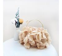TEMU Bolso Tote de Lujo con Flores para Mujer - Elegante Bolso con Asa Metálica Desmontable, Cierre Kiss Lock y Diseño con Volantes en - para