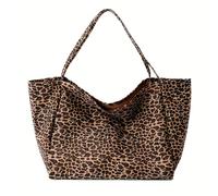 TEMU Bolso Tote Sobredimensionado de Estampo Leopardo para Mujer Four One - Bolsa Elegante con Gran Capacidad y Herrajes en Dorados, Diseño Espa