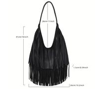 TEMU Bolsos de de moda para mujer con borlas largas, hechos de tela , perfectos para salidas casuales como un bolso tote o un bolso de axila