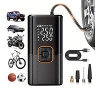 TEMU Bomba de Aire Portátil con Manómetro Digital y Batería de Litio Recargable Rápida USB - Bomba de Aire Adecuada para Neumáticos de Coche, Moto, Pelotas Inflables - Inflador de Aire USB