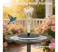 TEMU Bomba de fuente flotante de 3.5W con energía solar, iluminación colorida, batería integrada, portátil y autónoma para jardín y piscinas exteriores