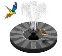 TEMU Bomba de Fuente Solar con 6 Boquillas - 1.5W, Ideal para Baños de Aves, Estanques, Jardines, Piscinas y Acuarios